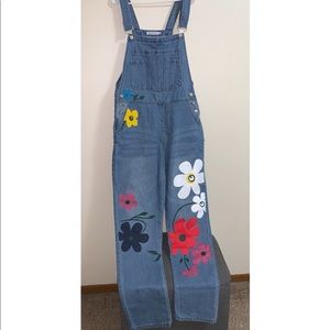 🌺Misslook Painted Floral Overalls🌺